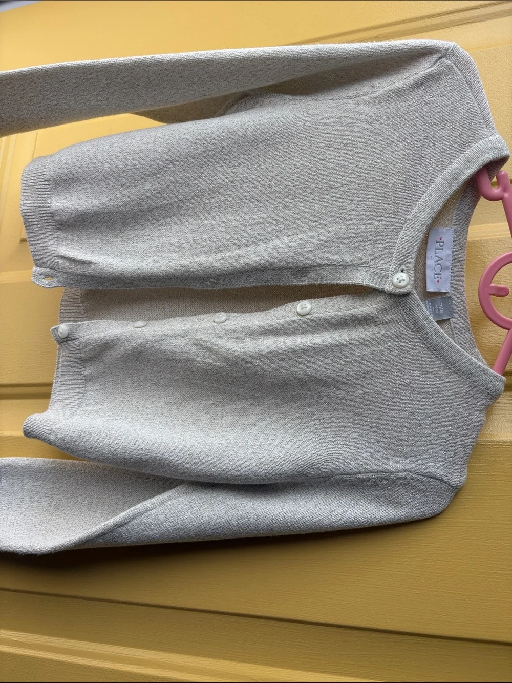 The Children's Place Metallic Cream Cardigan Size 7/8 holiday